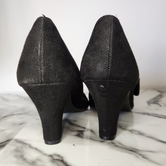 AMERICAN EAGLE WOMENS VELVET OR SUEDE HIGH HEELS WITH STAR PATTERNS - Picture 8 of 15